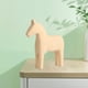 thumbnail image 5 of Estatua troyana creativa, artesanía, adorno de caballo de madera, decoración del hogar, figura de animal Amarillo, 5 of 9