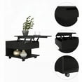 thumbnail image 3 of Modern Black Wengue 1-Drawer 1-Shelf Lift Top Coffee Table with Storage and Dining Function, 3 of 7