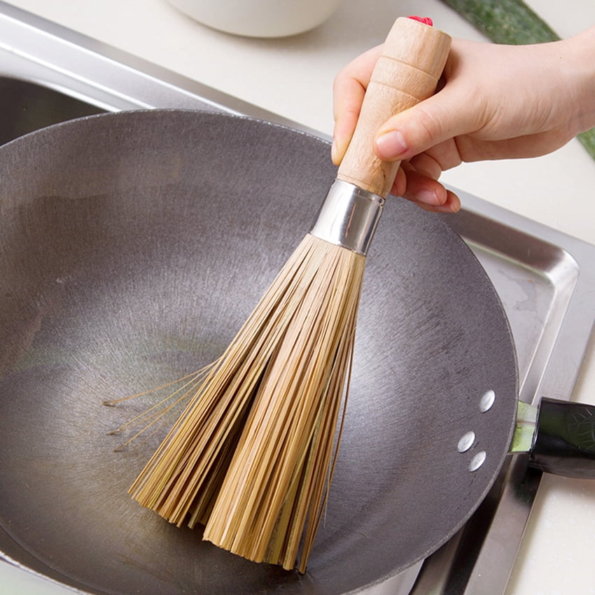Bamboo Pot Cleaning Brush for Wok Pans Kitchen Restaurant Hotel Cookware Scrubbing Tool