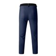 thumbnail image 6 of WTOBBY Men's Slim Fit Stretch Chinos Pants, Solid Color, Ankle Length Skinny Tapered Dress Trousers for Casual Office Wear, Comfortable and Wrinkle Resistant Fabric,Navy L, 6 of 6