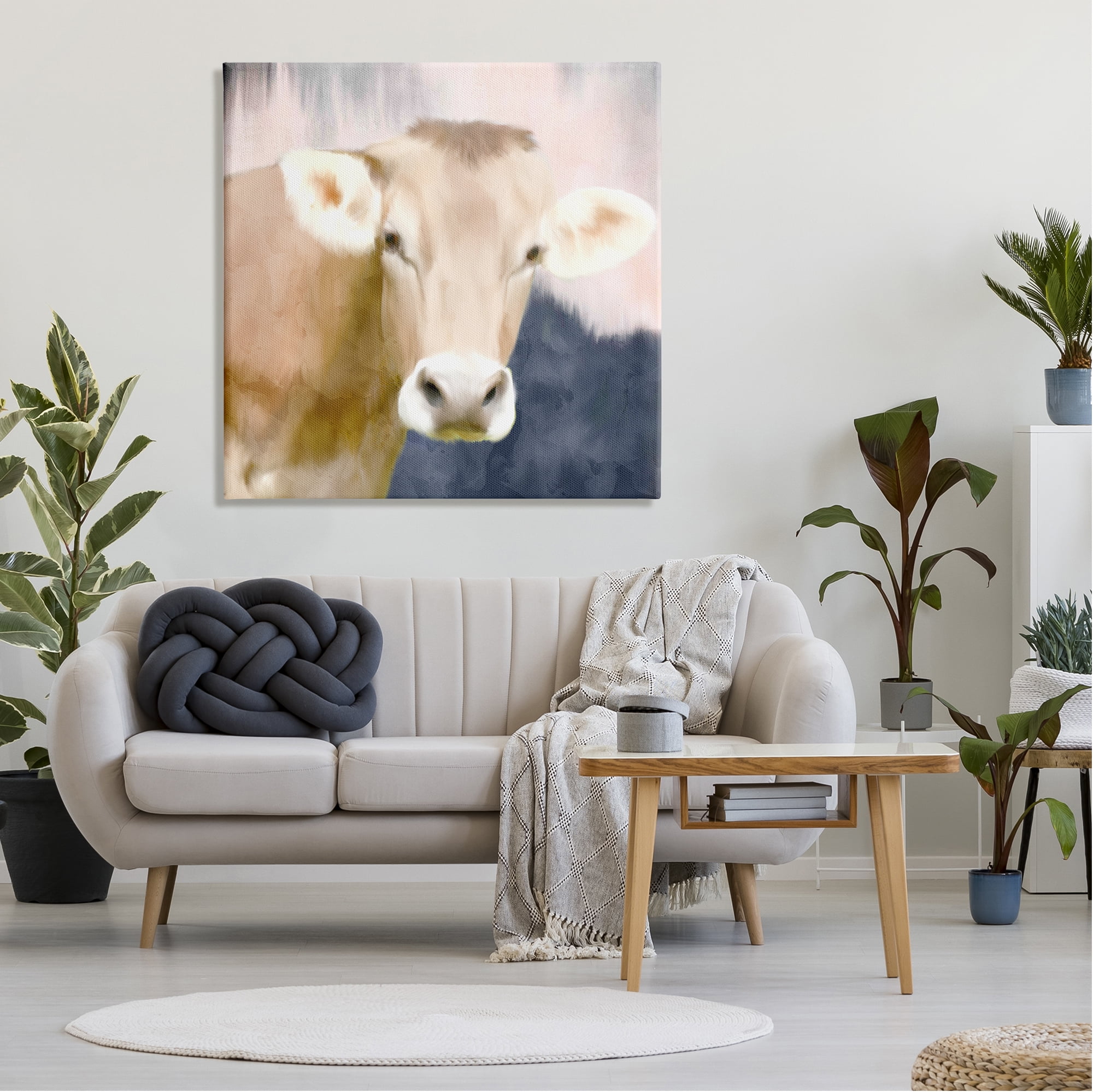 Stupell Industries Country Cow Cattle Closeup Painterly Landscape , 36 x 36, Design by Kim Allen