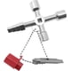 thumbnail image 1 of Llave universal de servicios públicos 4 en 1, llave cruzada universal multifuncional de 4 vías con broca para fontaneros de aleación de zinc, caja de armario eléctrico, 1 of 5