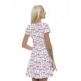 thumbnail image 2 of Women’s A Line Peony Summer Dress, Retro Triangle Arrangement, Cross Wrap V Neck, 6 Sizes, by Ambesonne, 2 of 2