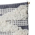 thumbnail image 5 of LR Home Xavi Navy Blue/White Boho Striped Shag with Fringe Wall Hanging, 19" x 35", 5 of 14