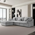 thumbnail image 3 of The Magic Home Modular Sofa & Sectional Sofa - L Shaped Deep Seat Cloud Couch in Soft Linen Blend Fabric,Perfect for Apartment & Small Space Living,3-seat Sofa with Ottoman,Light Gray Couch, 3 of 15