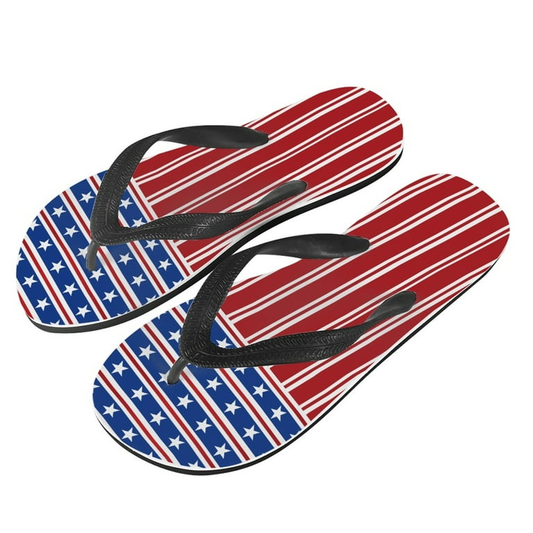 Bivenant Store Sandals Women Fashion American Flag Flip-Flops Casual Shoes  Breathable Sandals Beach Flip-Flops Shoes
