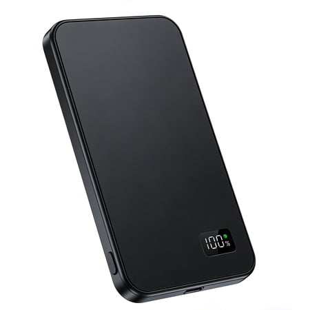 Hendoct 10000mAh Magnetic Power Bank 20W Type C PD and 15W Qi Wireless Charger Aluminum Alloy Black