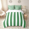 thumbnail image 3 of Manfei Classic Stripe King Bedding,Modern Geometric King Bed in a Bag, Green White, Reversible 7pcs, 3 of 6