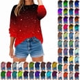 thumbnail image 2 of Otntypg Fall Crewneck Sweatshirts for Women Lightweight Thin Long Sleeve Shinny Sequin Printed Pullover Tops Loose Oversized Dressy Party Glitter Shirts Fashion Outfits Winter Clothes 2025 Black XL, 2 of 9