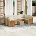 thumbnail image 1 of vidaXL 10 Piece Garden Sofa Set with Cushions Beige Poly Rattan, 1 of 5