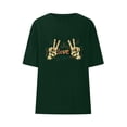 thumbnail image 3 of PNTUTB Women's Round Neck Pullover Fashion LOVE Print Casual Loose Comfortable Short Sleeve Tops, 3 of 5