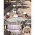 thumbnail image 4 of Outdoor Tablecloth with Umbrella Hole and Zipper Bunny Rabbit Rose Round Outdoor Tablecloths 60 Inch Table Cloths Flower Floral Plaid Patio Table Cloth Cover for Outdoor Tables Picnic Garden, 4 of 6