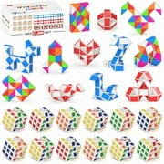 48 Pack Mini Cube&Fidget Snake Cube Puzzle Party Favors for Kids, School Rewards&Classroom Prize for Students, Goodie Bag Stocking Stuffers, Gift for Birthday Valentine Easter Christmas