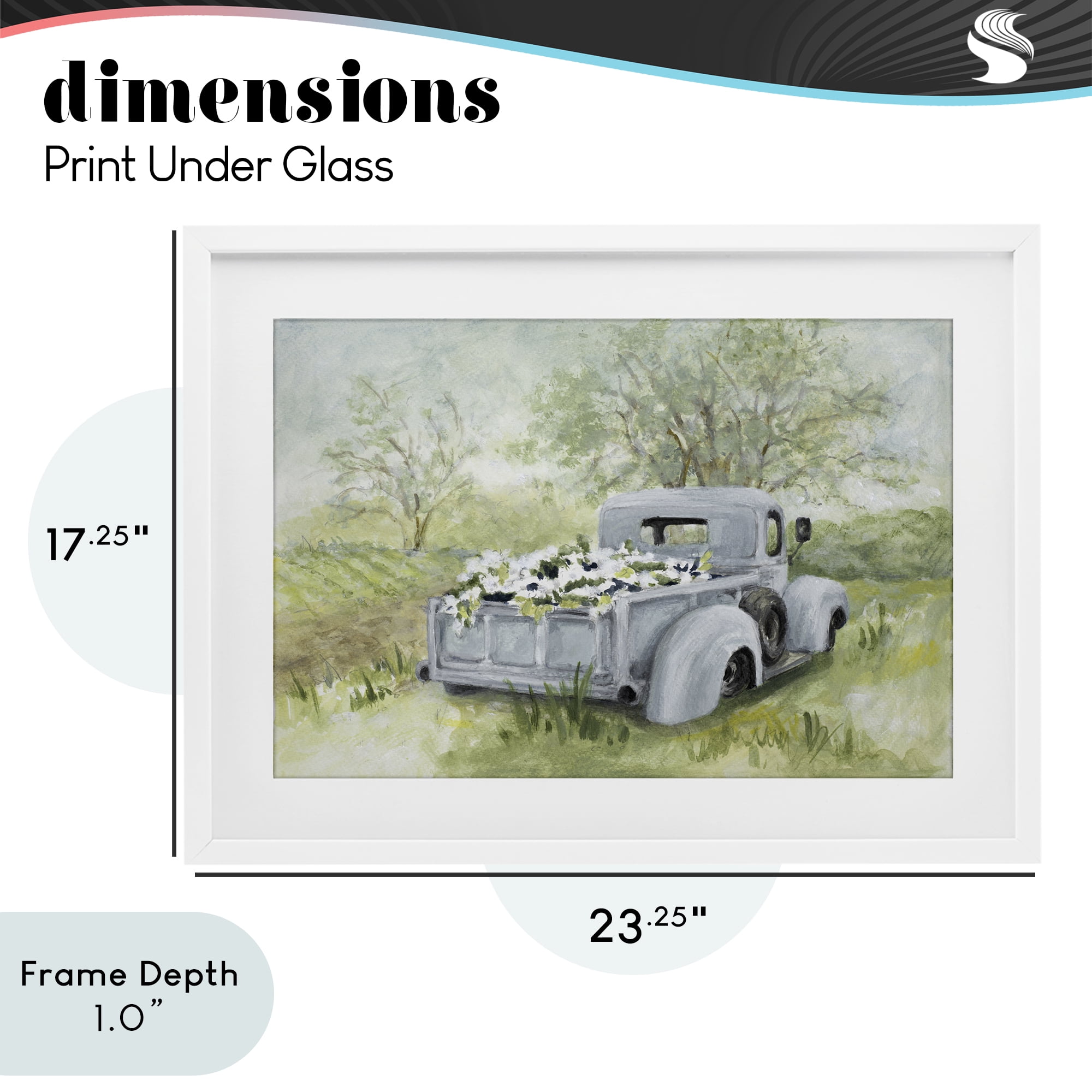 Stupell Industries Vintage Blue Truck Flower Sale White Framed Print Under Glass, design by Lanie Loreth