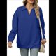 thumbnail image 3 of de Larga con Cuello en V para Mujer, Sudaderas Ligeras, Ropa de Moda de Otoño 2025. Azul Real L, 3 of 10
