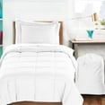 thumbnail image 3 of Clara Clark Twin XL Bed in A Bag 6pcs Bedding - Comforter Set, White, College School Dorm Bedroom Value Essential Bundle, Includes Flat and Fitted Sheets, Pillowcase, Pillow Sham and Laundry Bag, 3 of 5