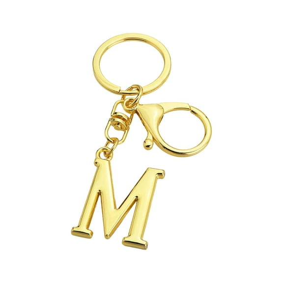 Gold Alphabet Letter Keychain – A to Z Initial Pendant for Bag, Wallet, Car Keys – Metal Monogram Charm Key Ring – Personalized Gift for Women, Men, Friends – Christmas, Birthday, Graduation