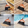 thumbnail image 5 of Outdoor Broom Heavy Duty Commercial Grade Stiff Bristle Sweeping Broom for Patio, Garage, Deck, Kitchen, Pet Hair, Weeds, Leaves, Straw Cleaning, Durable Outdoor Sweeper Gray, 5 of 7