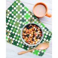 thumbnail image 3 of Saint Patrick's Day Kitchen Dish Towels for Drying Dishes Set of 2, Green Plaid Clovers Geometric Waffle Weave Microfiber Hand Tea Bathroom Towels Quick Dry & Absorbent Towel 12x12, 3 of 7