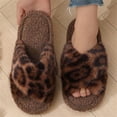 thumbnail image 5 of EKVAHL Women's Fuzzy Open-Toe House Slippers with Memory Foam - Leopard Print Cheetah Plush Cozy Cute Slipper Indoor/Outdoor Soft Slip On Slides Gifts for Women Mom Her Ladies, 5 of 6