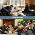 thumbnail image 3 of Throw Blanket, Throws for Sofa Couch, Lightweight  Blankets for Women Men Gifts, Cozy Throws for Office Travel Camping Decor,50x60", Black, 3 of 7