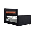 thumbnail image 4 of Bed Frame Black Color 1pc Eastern King Size Bed Wing back Design Headboard Bedroom Furniture TV Lift Footboard Contemporary Style, 4 of 8
