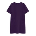 thumbnail image 4 of QUNYINEY Casual Women's Dresses Summer Midi Short Sleeve A Line T-Shirt Dress Loose Fit with Pockets Crew Neck Solid Dresses, 4 of 6