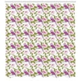 thumbnail image 3 of Nature Shower Curtain, Little Bird Perched on a Tree Branch with Fantasy Blossoms, Fabric Bathroom Set with Hooks, 69W X 84L Inches Extra Long, Pale Pink Lavender and Olive Green, by Ambesonne, 3 of 3