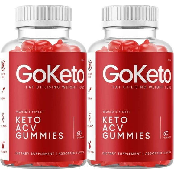 2 Pack Go Keto Gummies, GoKeto ACV Keto Gummies 120 Gummies