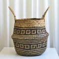 thumbnail image 1 of PENGXIANG Foldable Handmade Wicker Grass Weaving Basket Flower Storage Basket w/ Handle, 1 of 10