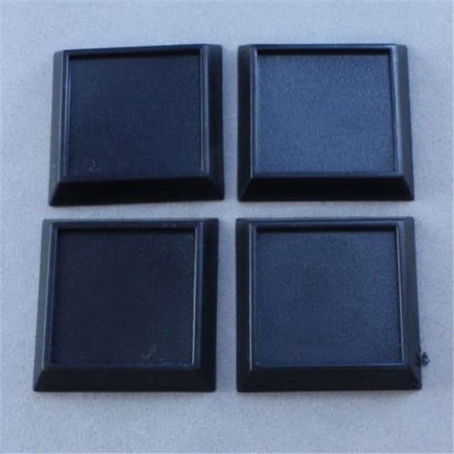 1 in. Square Lippe Plastic Miniature RPG Base Miniatures, Black - Pack of 20