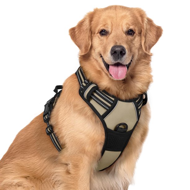 Arnés para perros Rabbitgoo sin tirones, ajustable, XL, beige
