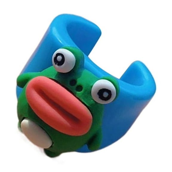 Aellinatey Cartoon Large Mouth Finger Jewelry Stylish Couple Rings Gift for Wedding Party