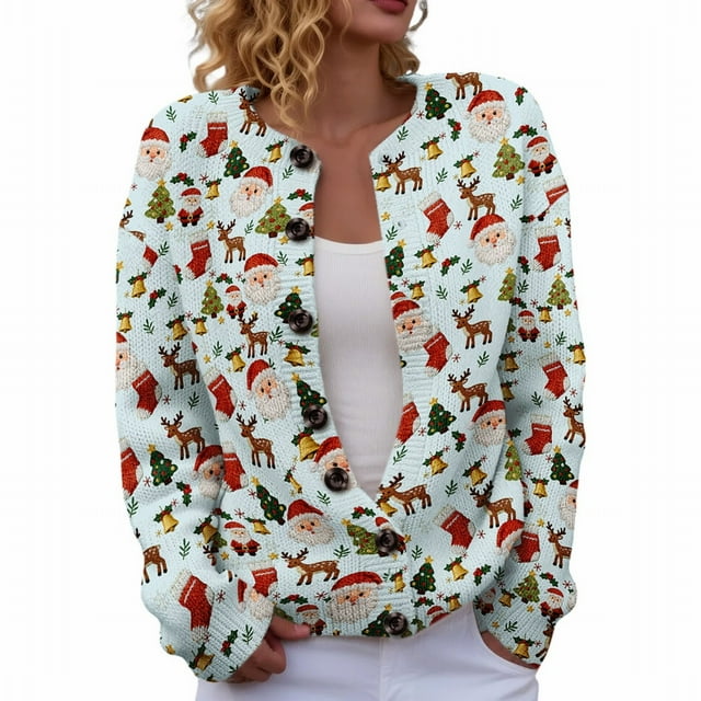 Sweaters For Women Button Down Cardigan Sweater - Long Sleeve Chunky Knit Casual Trendy Fall Coat Womens Sweaters