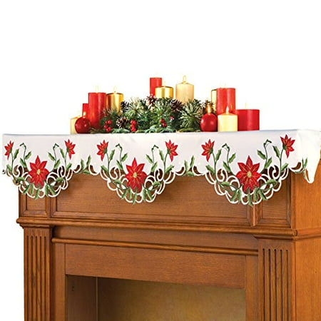 Collections Etc Christmas Poinsettia Fireplace Mantel Scarf - Walmart.com Buy Collections Etc Christmas Poinsettia Fireplace Mantel Scarf at Walmart.com