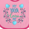 thumbnail image 4 of Inktastic My Yaya Loves Me with Hearts and Flowers Boys or Girls Baby Bib, 4 of 4