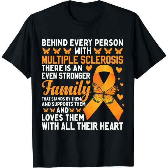 Support Multiple Sclerosis Orange Ribbon MS Butterfly T-Shirt mens t shirt，black，women，funny，misfits，men，journey