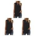 thumbnail image 4 of Blusa Sin mangas Minnieouse para mujer color sólido chaleco refrescante Negro L 3piezas, 4 of 6