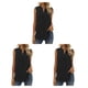 thumbnail image 1 of Qarigey Blusa sin mangas para mujer, camiseta sin mangas de Color sólido, chaleco refrescante para mujer de oficina, vacaciones en la playa, Negro L 3piezas, 1 of 6