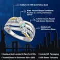 thumbnail image 2 of Gem Stone King 925 Silver and 10K Yellow Gold Lab Grown Diamond and Simulated White Opal and Lab Grown Diamond Engagement Ring for Women | 0.94 Cttw | Round 4MM | April Birthstone | Size 5, 2 of 6