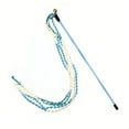 thumbnail image 2 of Cat Feather Wand Toys 4 Pack, Interactive Plush Teaser Stick with Bell, Retractable Cat Fishing Pole Toy for Indoor Cats Exercise Playing Fun Kitten Toy Blue, 2 of 3