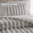 thumbnail image 5 of Regency Heights King Size Comforter Sets, Light Gray Fluffy Ribbed Plush Bedding Set, 3-Piece Faux Fur Ribbed Bedding Comforter Set, 5 of 10