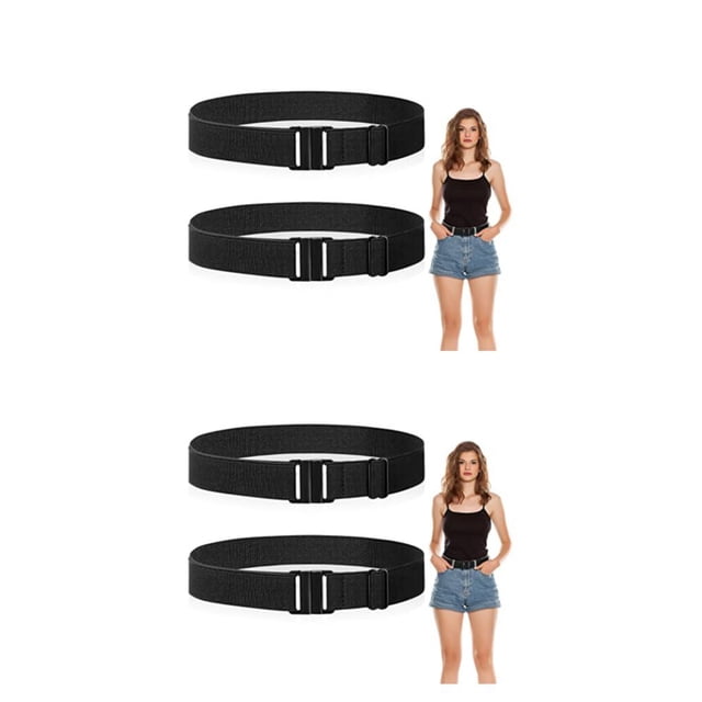 Decodeary 2piece Comfortable Elastic Belt Wide Application Adjustable Wear With Comfort Elastic Web Strap Belt 2Set