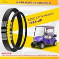 thumbnail image 2 of EZGO Clutch Drive Belt & Starter Generator Belt Kit for 1994-UP EZGO TXT Medalist 4 Cycle Gas Golf Cart, Golf Cart Drive Belt and Starter Belt  OEM# 72054G01 72024G01 72025G01 26414G01 630587, 2 of 7
