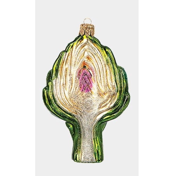 Artichoke Polish Mouth Blown Glass Christmas Ornament Vegetable Food Decoration