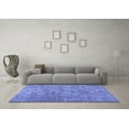 thumbnail image 3 of Ahgly Company Machine Washable Indoor Square Abstract Blue Contemporary Area Rugs, 8' Square, 3 of 4