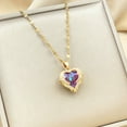 thumbnail image 2 of Elegant Titanium Steel Heart of the Ocean Pendant Necklace - Korean Style Luxury for Women, 2 of 5