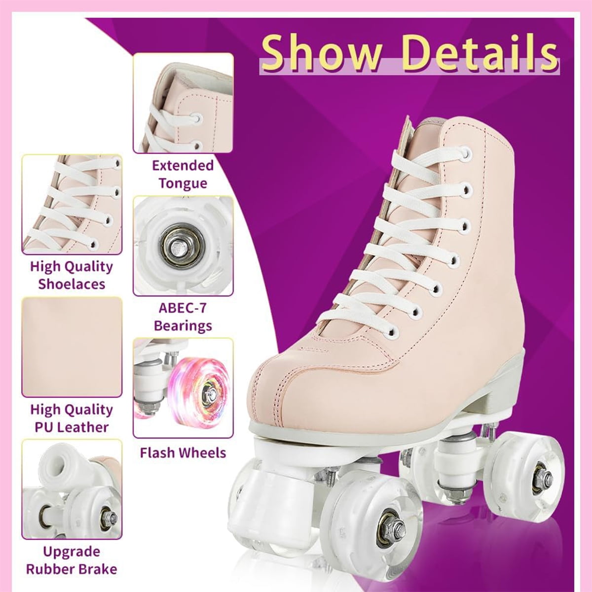 SLLINGLUO Roller Skate for Women, Adult Classic High Top