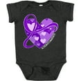thumbnail image 3 of Inktastic Alzheimers Awareness Purple Ribbon Around Heart Boys or Girls Baby Bodysuit, 3 of 5