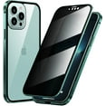thumbnail image 1 of Compatible con funda antimirones para iPhone 14 Pro Max, funda de vidrio magnético, protector de lente de cámara incorporado, protector de pantalla de privacidad, funda de parachoques, cubierta, 1 of 8